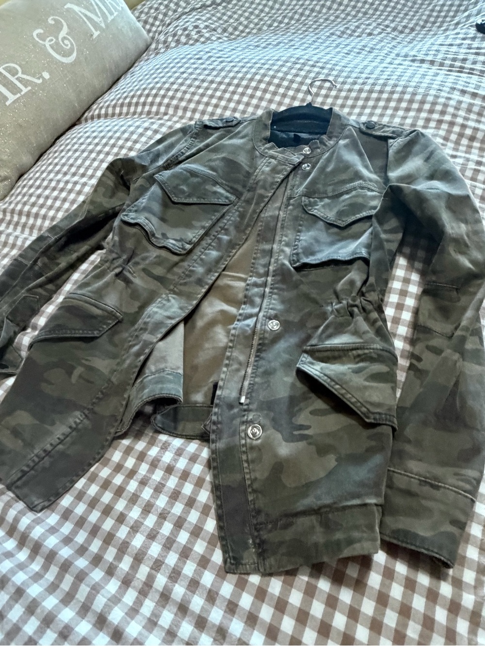 Womens Camouflage Field Jacket - Olive Camo